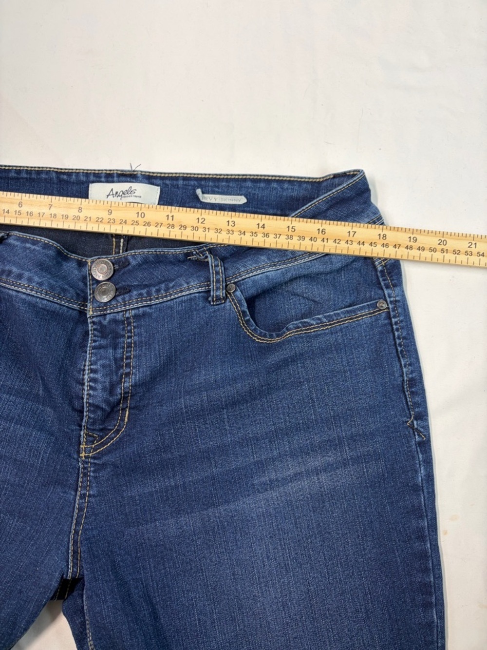 Angels Forever Young Curvy Skinny Jeans Womens 16 Blue Stretch Denim - Picture 7 of 8